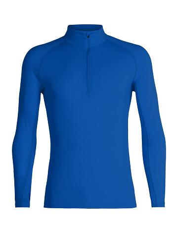 Men's Icebreaker BodyfitZone™ Merino 200 Zone Thermal Long Sleeve Half Zip Top Base Layers Lazurite | CA 1611JPQJ